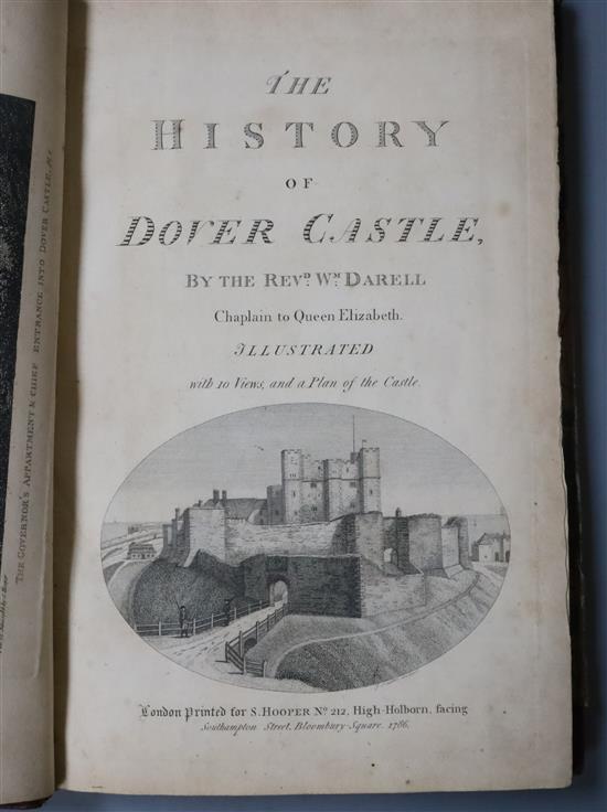DOVER: Darell, William - The History of Dover Castle, 1st edition, 19th century half morocco, with folding plan, frontis